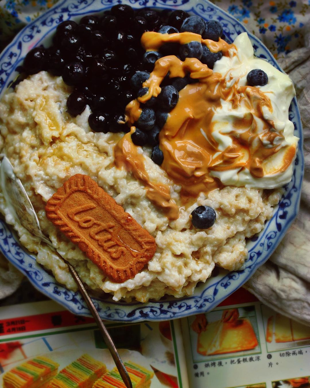 Cinnamon Blueberry Oatmeal with Compote