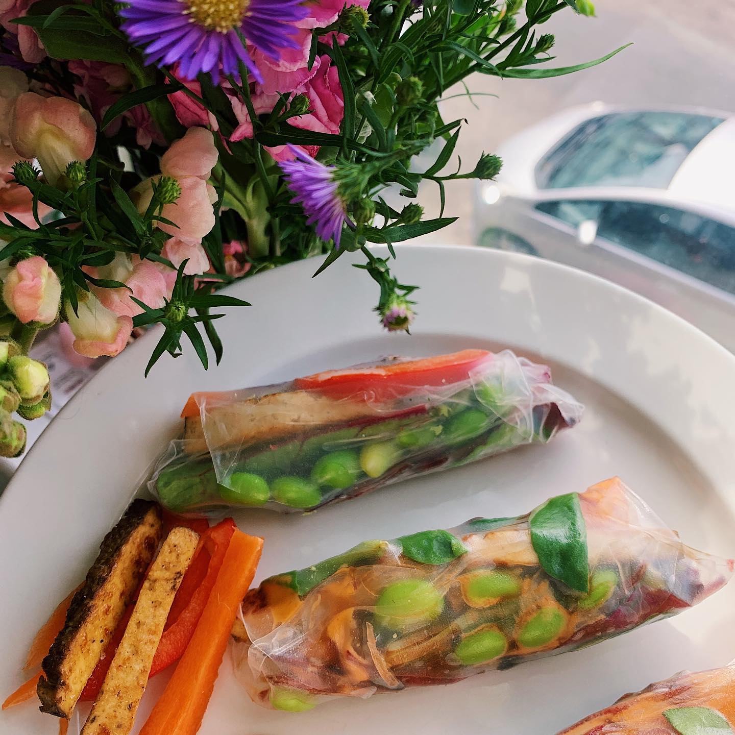 Fresh Vegetable and Tofu Rice Paper Rolls