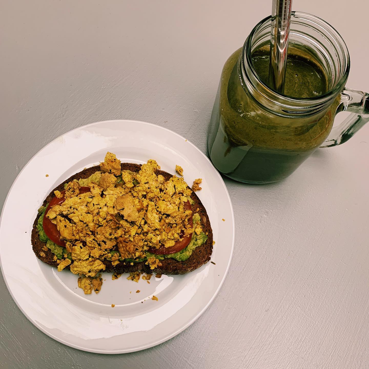 Vegan Tofu Scramble with Avocado Toast
