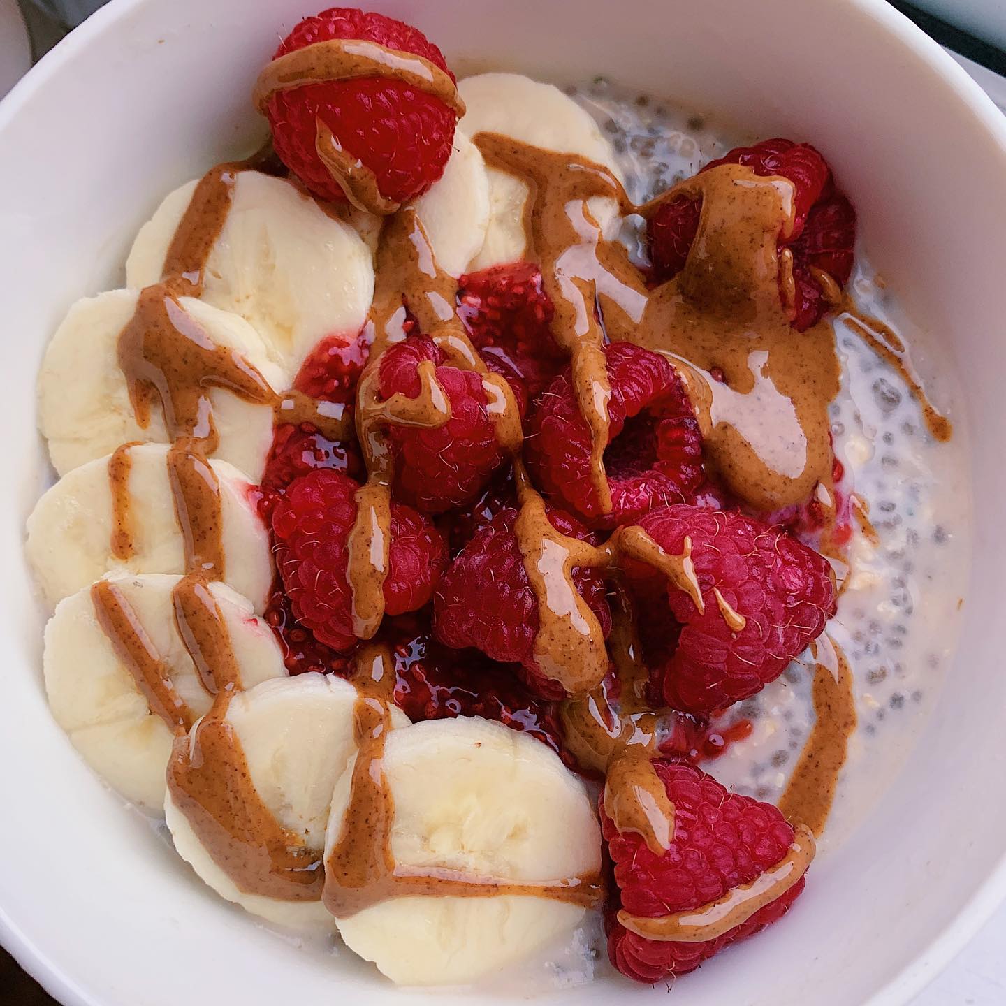 Raspberry & Almond Butter Overnight Oats