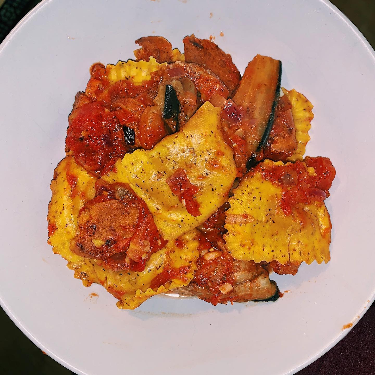 Vegan Ravioli with Eggplant and Tofu Sausages