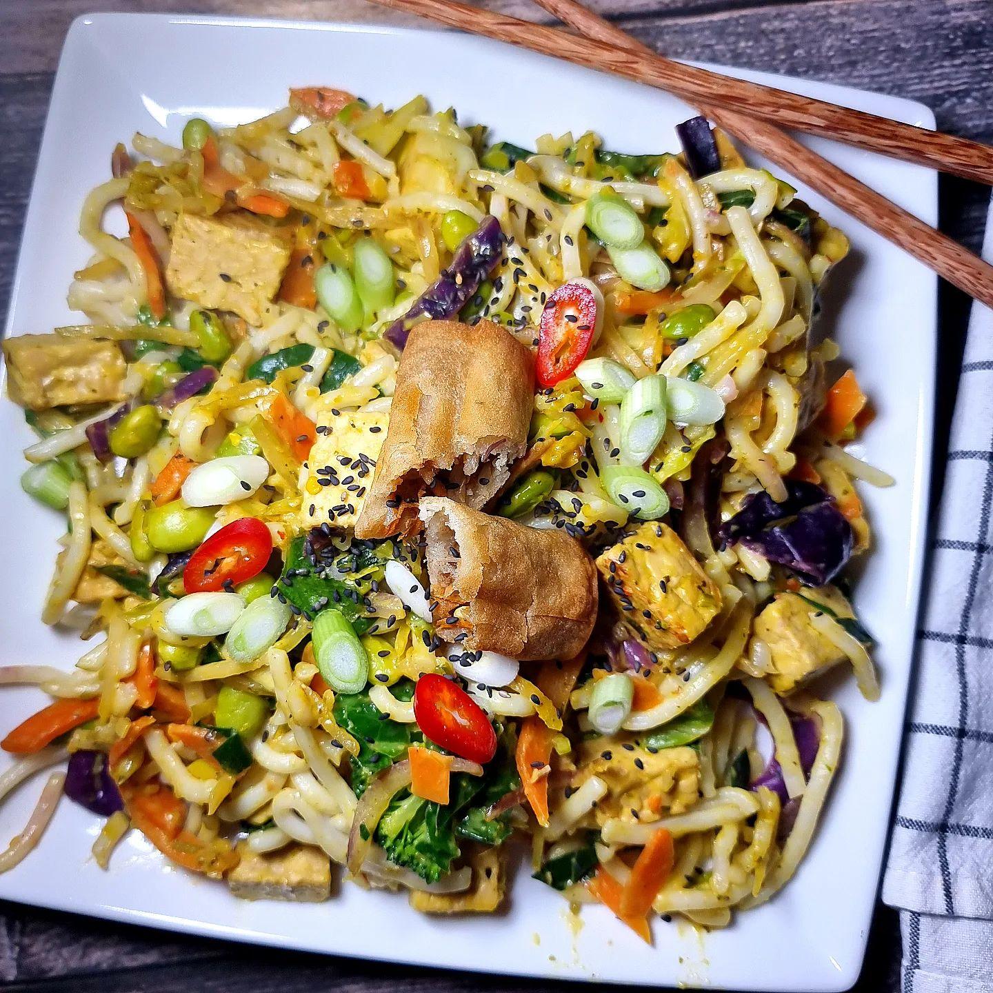 Coconut Lemongrass Tempeh Stir Fry with Udon
