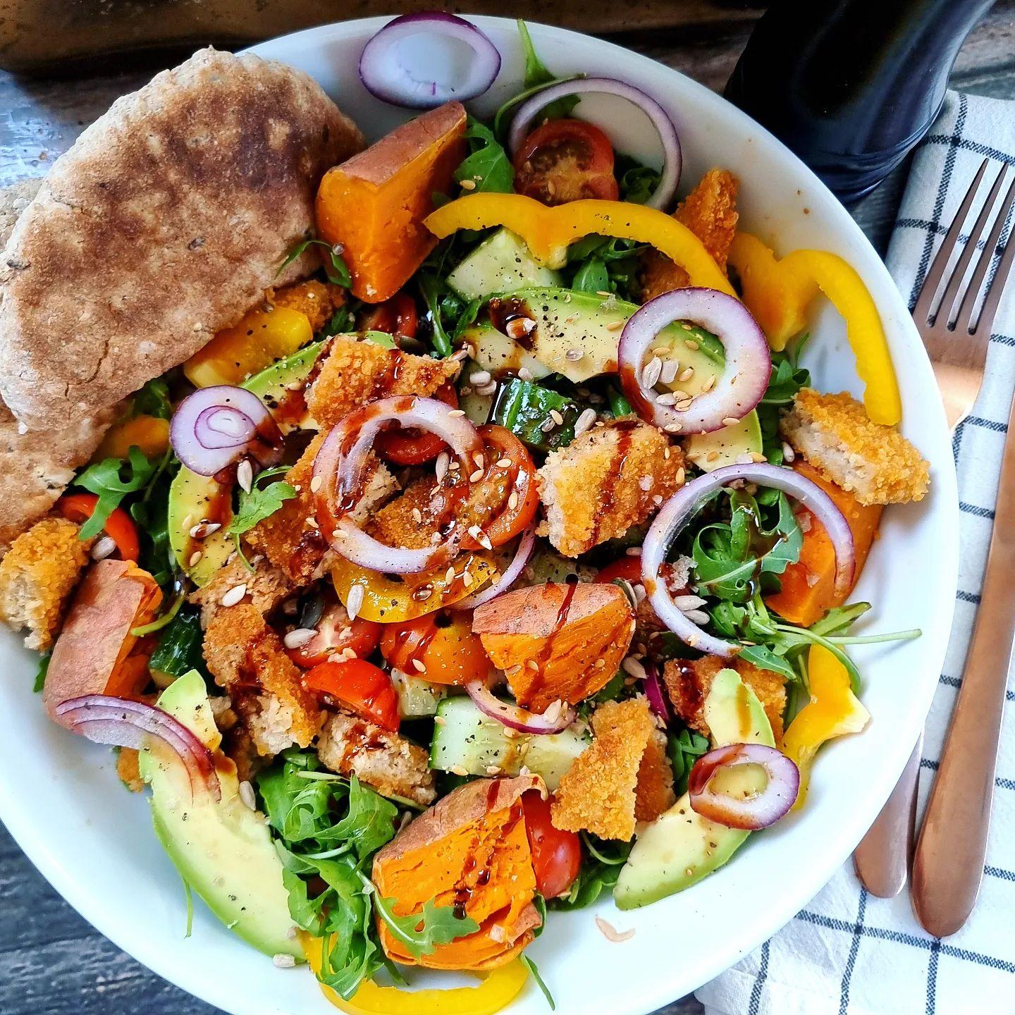 Vegan Chicken Escalope Salad Bowl
