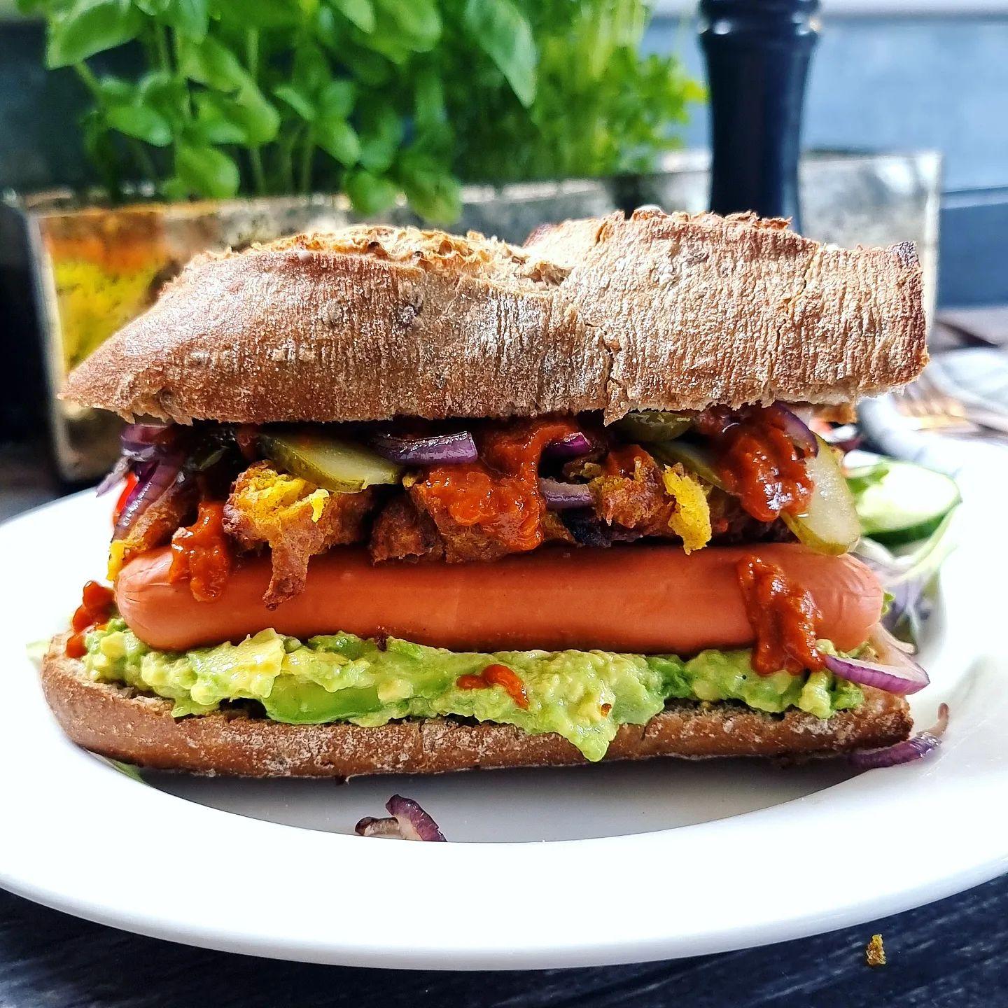 Vegan Tikka Hot Dog Sandwich