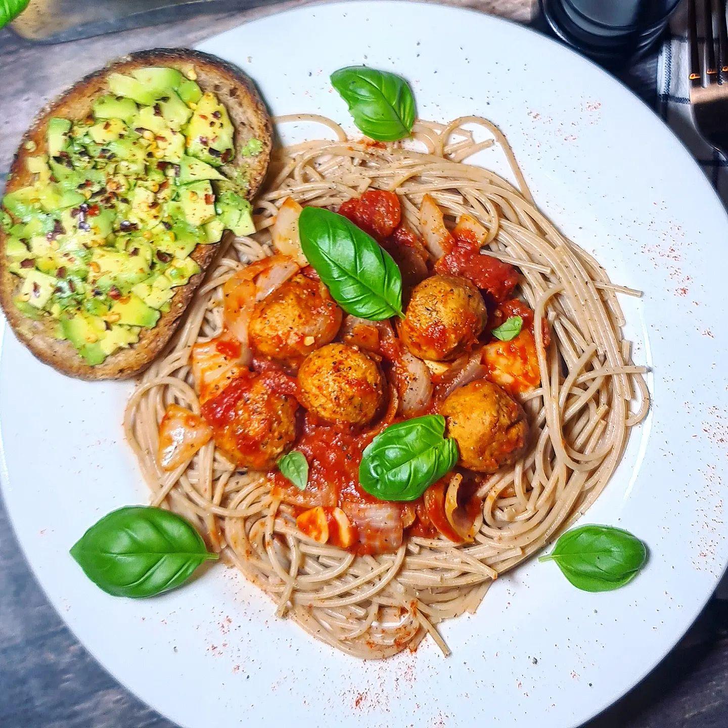 Vegan Spaghetti and Meatballs Meal