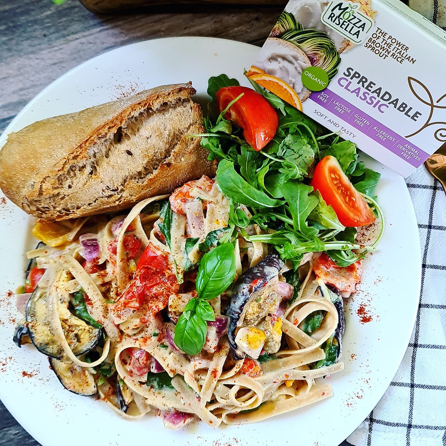Creamy Roasted Aubergine & Pepper Tagliatelle