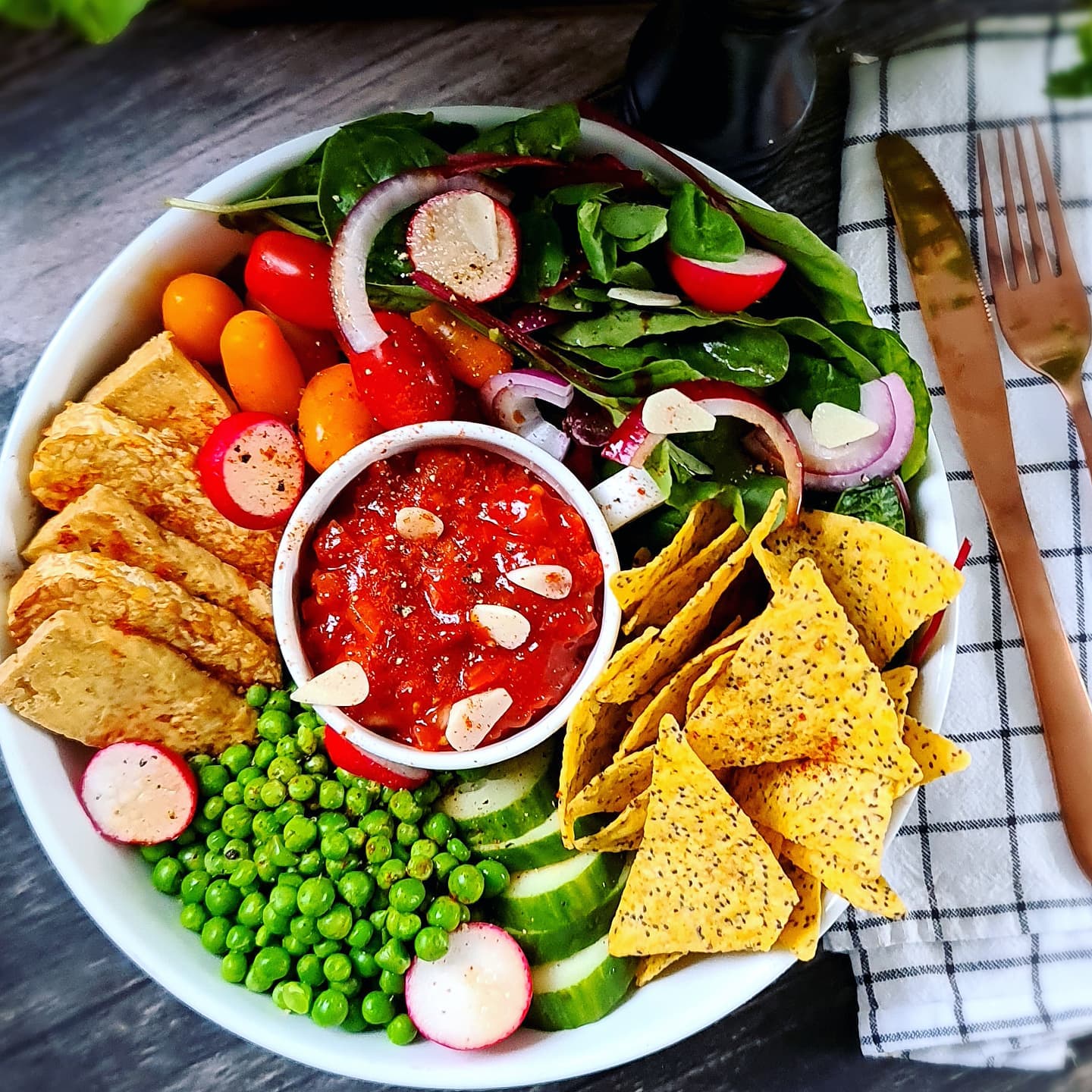 Vegan Buddha Bowl with Air-Fried Tempeh