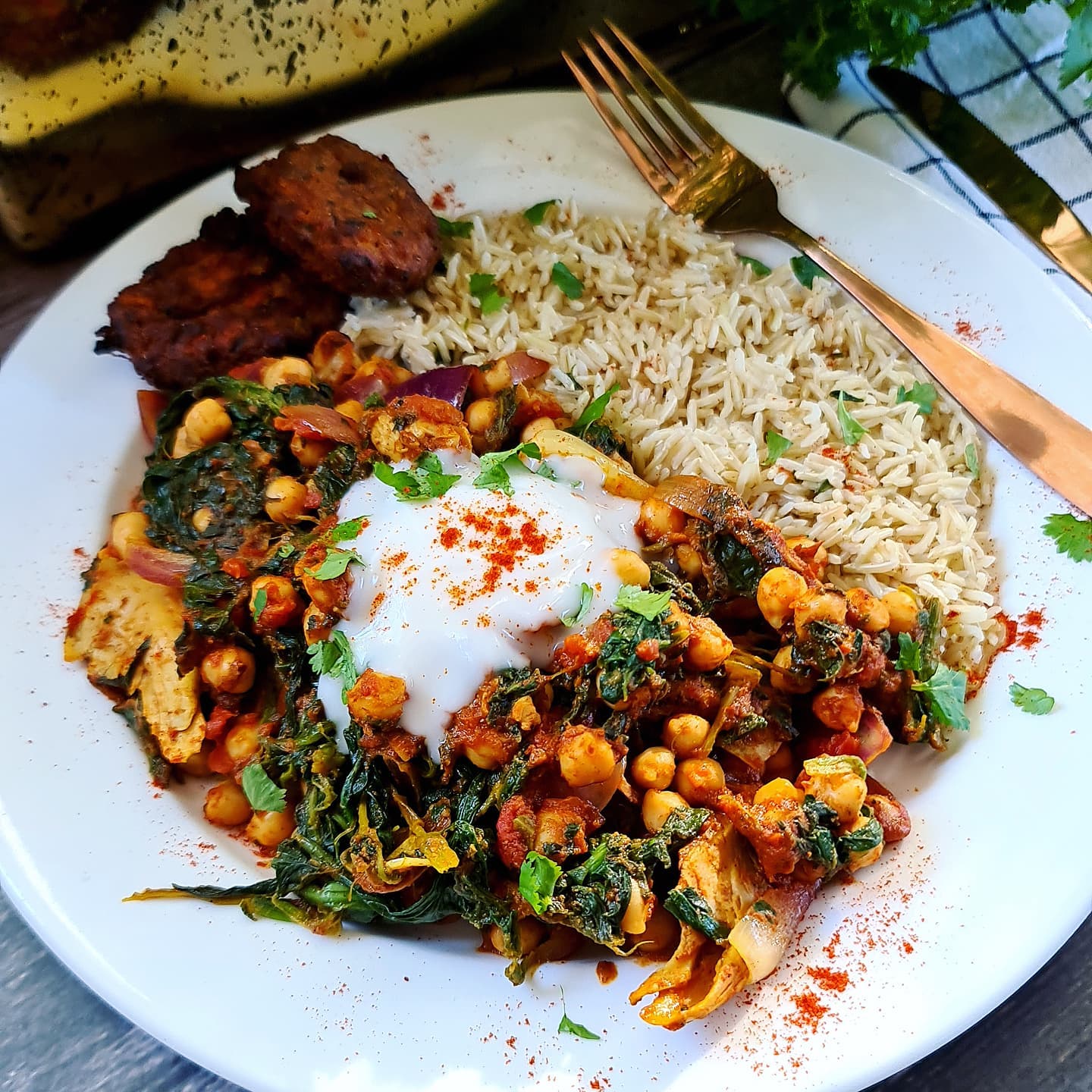 Vegan Chickpea and Spinach Madras
