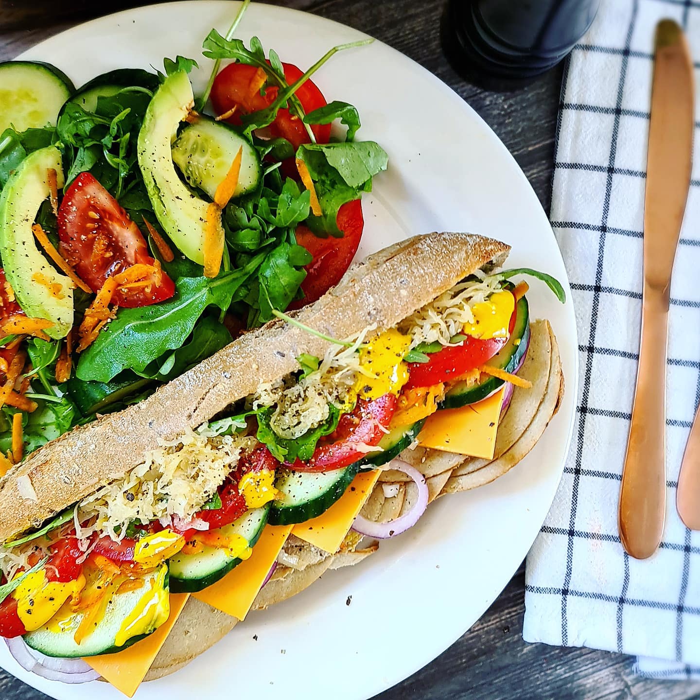 Chicken and Sauerkraut Baguette Sandwich