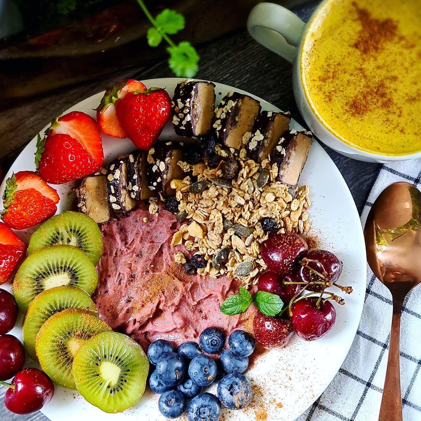 Cherry and Banana Protein Smoothie Bowl