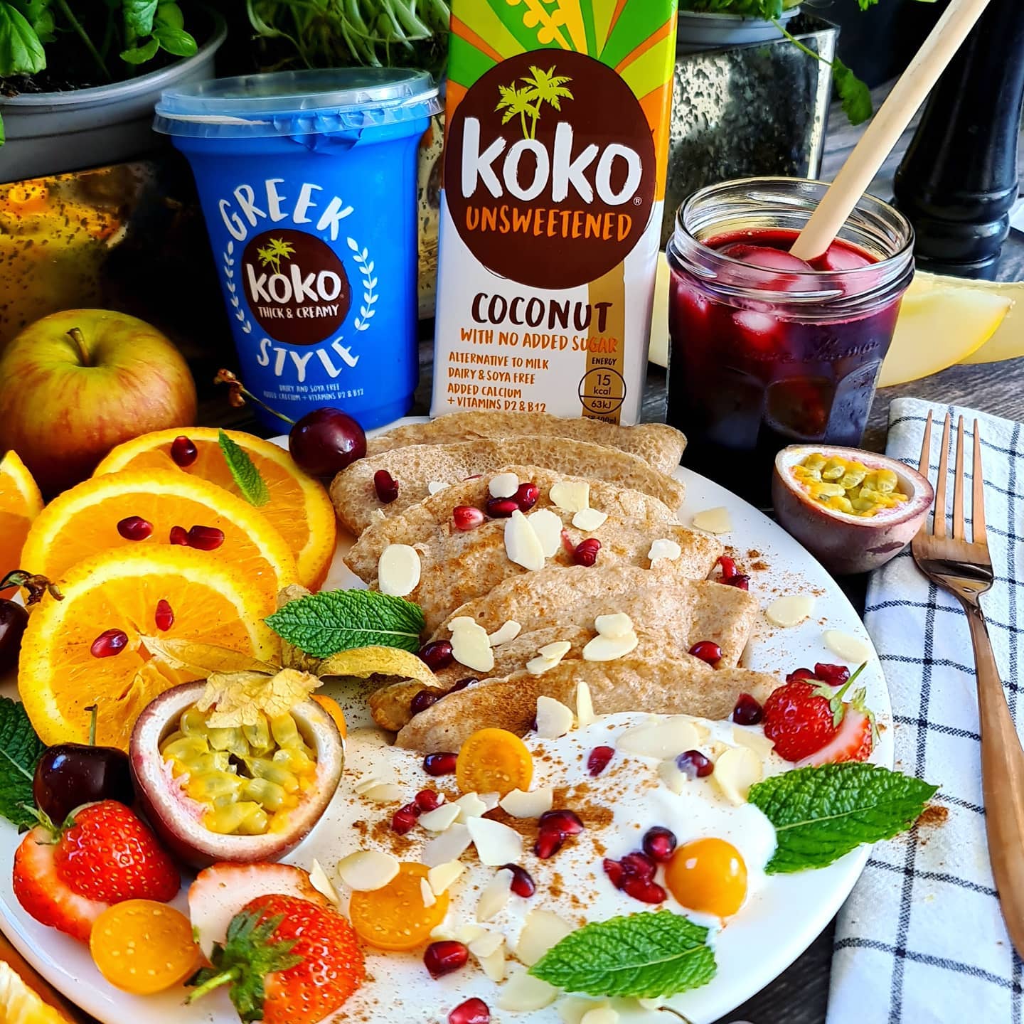Spelt & Coconut Crêpes with Coconut Yoghurt