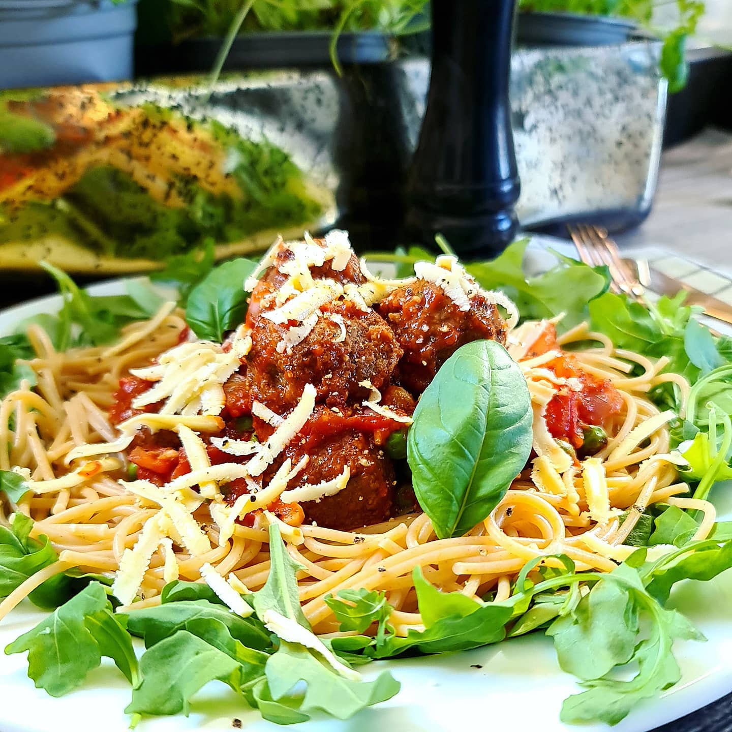 Vegan Spaghetti and Meatless Meatballs