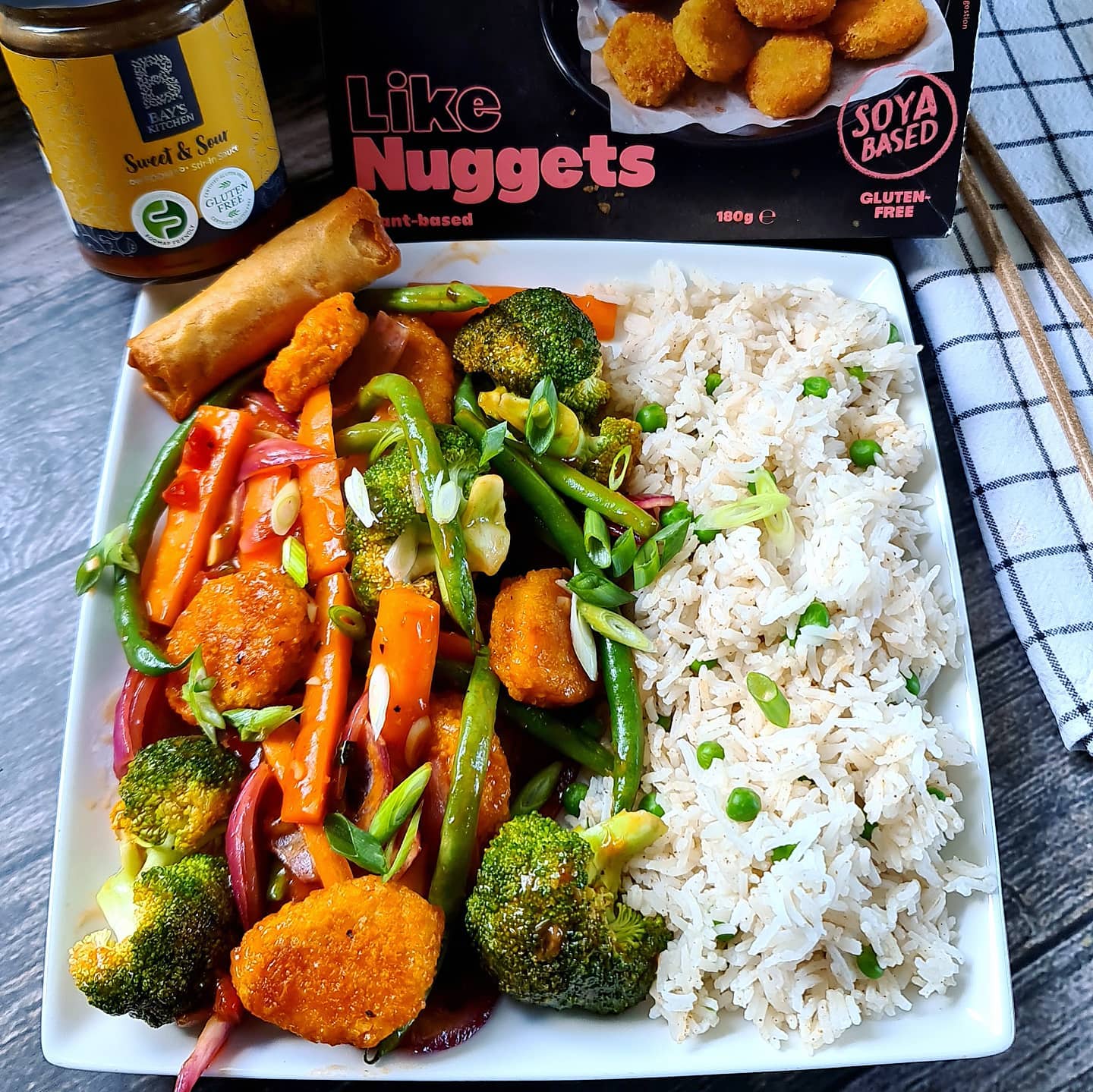 Sweet and Sour Vegan Nuggets Stir-Fry