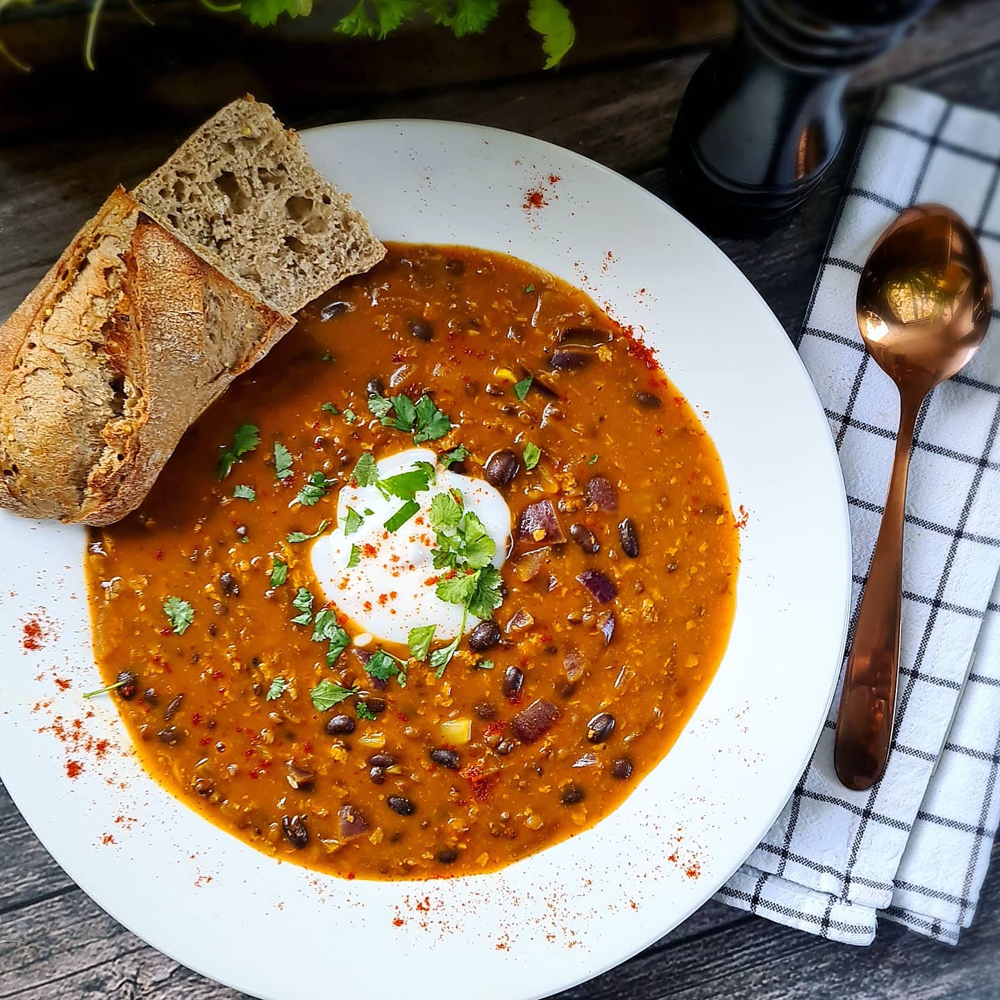 Lentil and Black Bean Soup