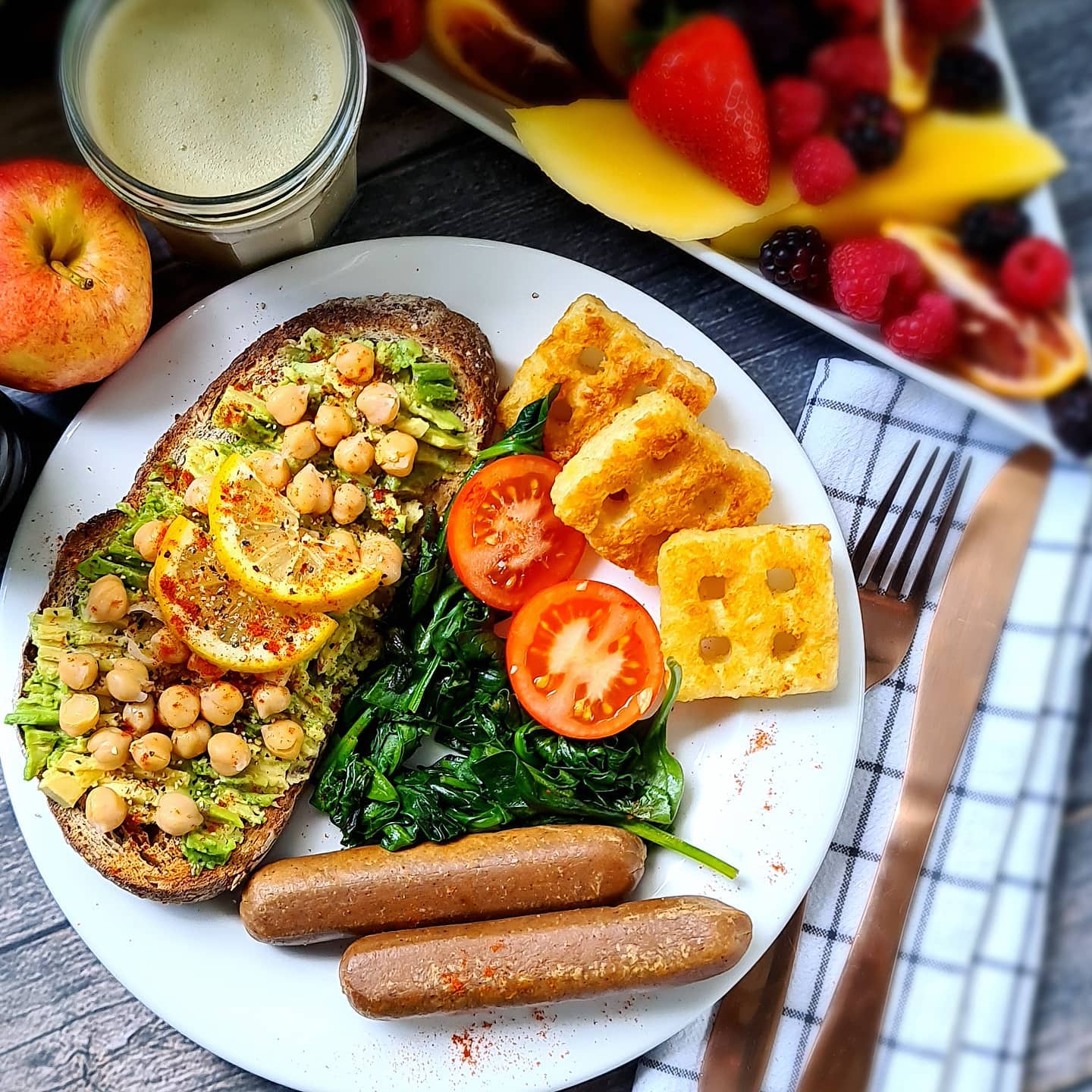Vegan Cooked Breakfast with Avocado Toast