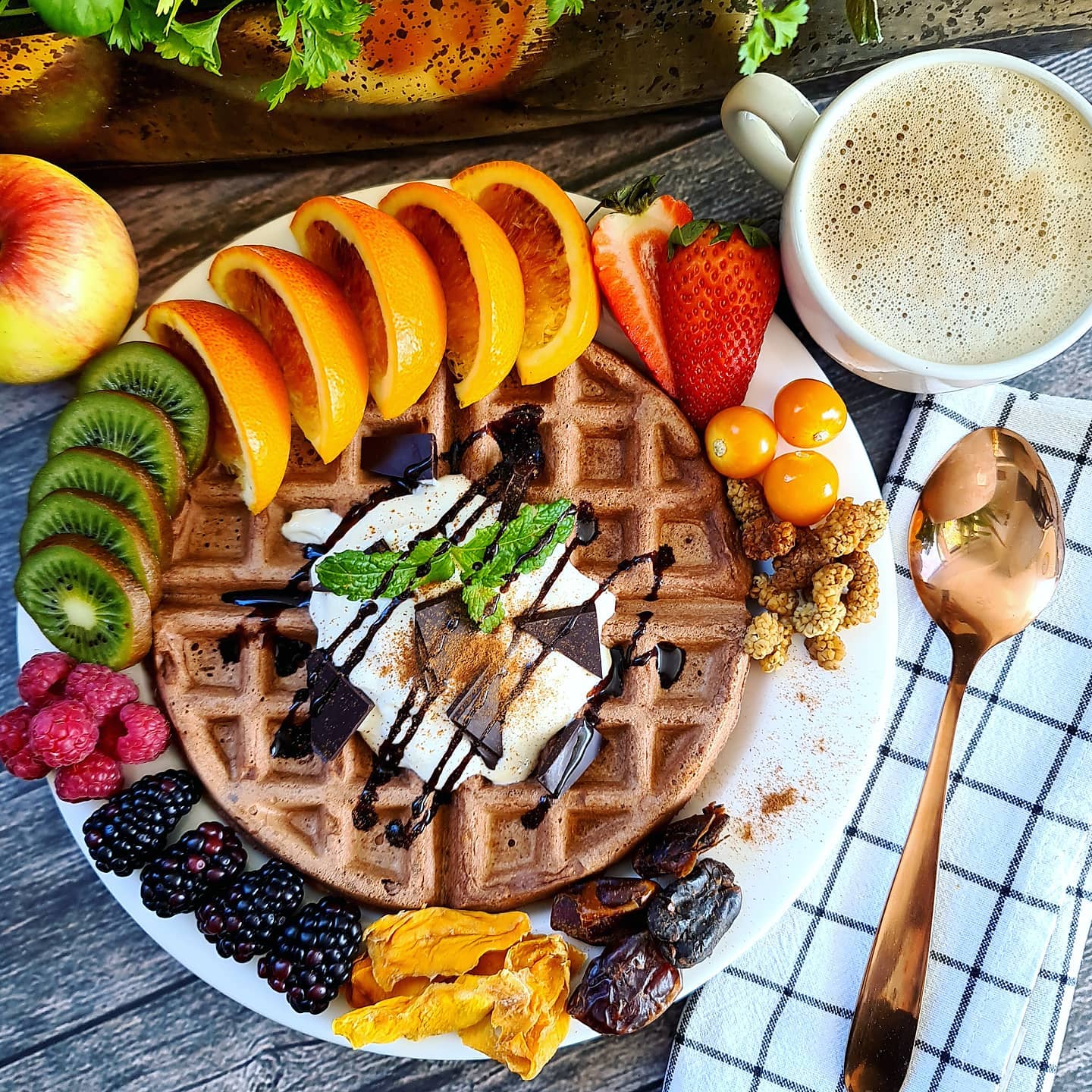 Chocolate Hemp and Spelt Waffle