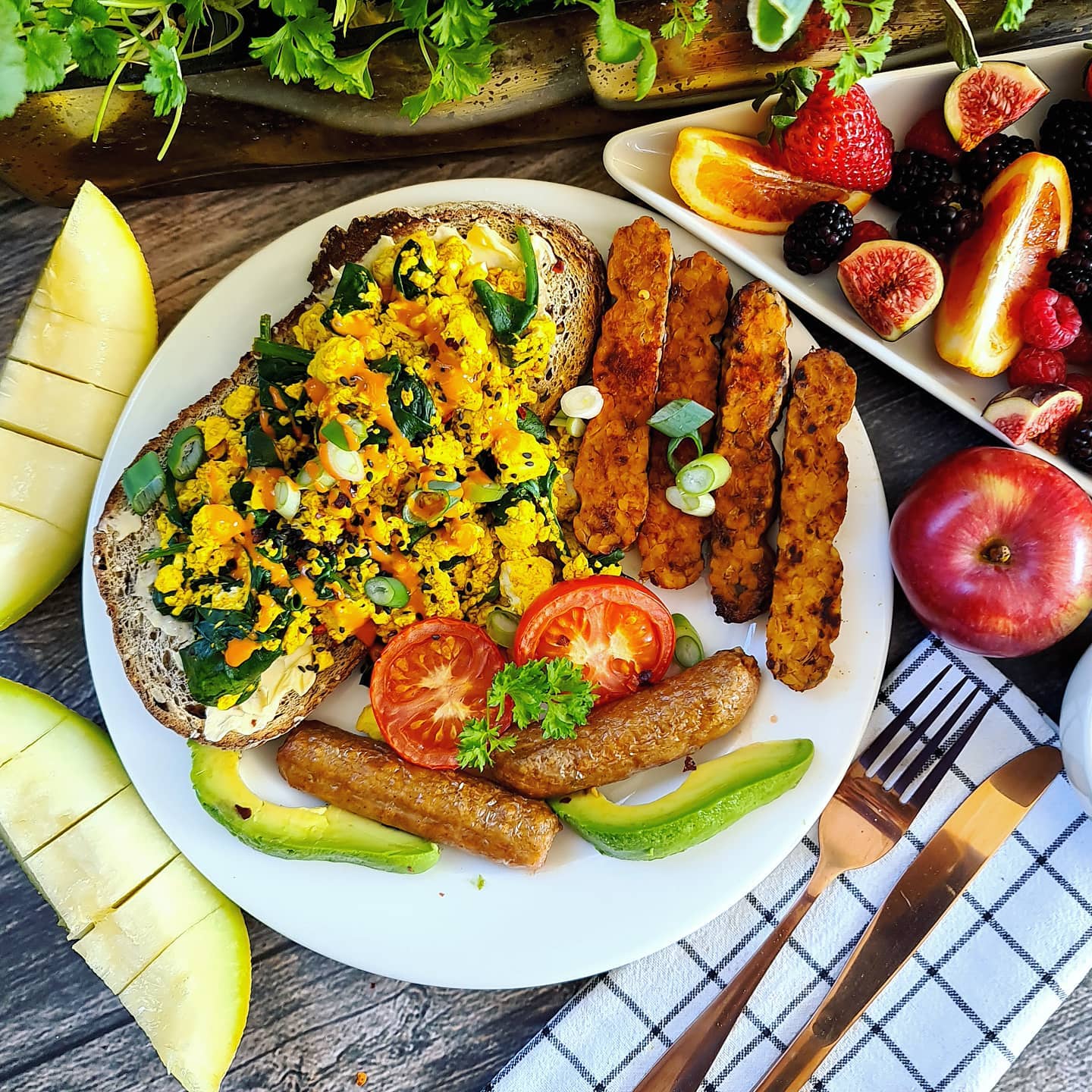 Scrambled Tofu with Spinach on Toast