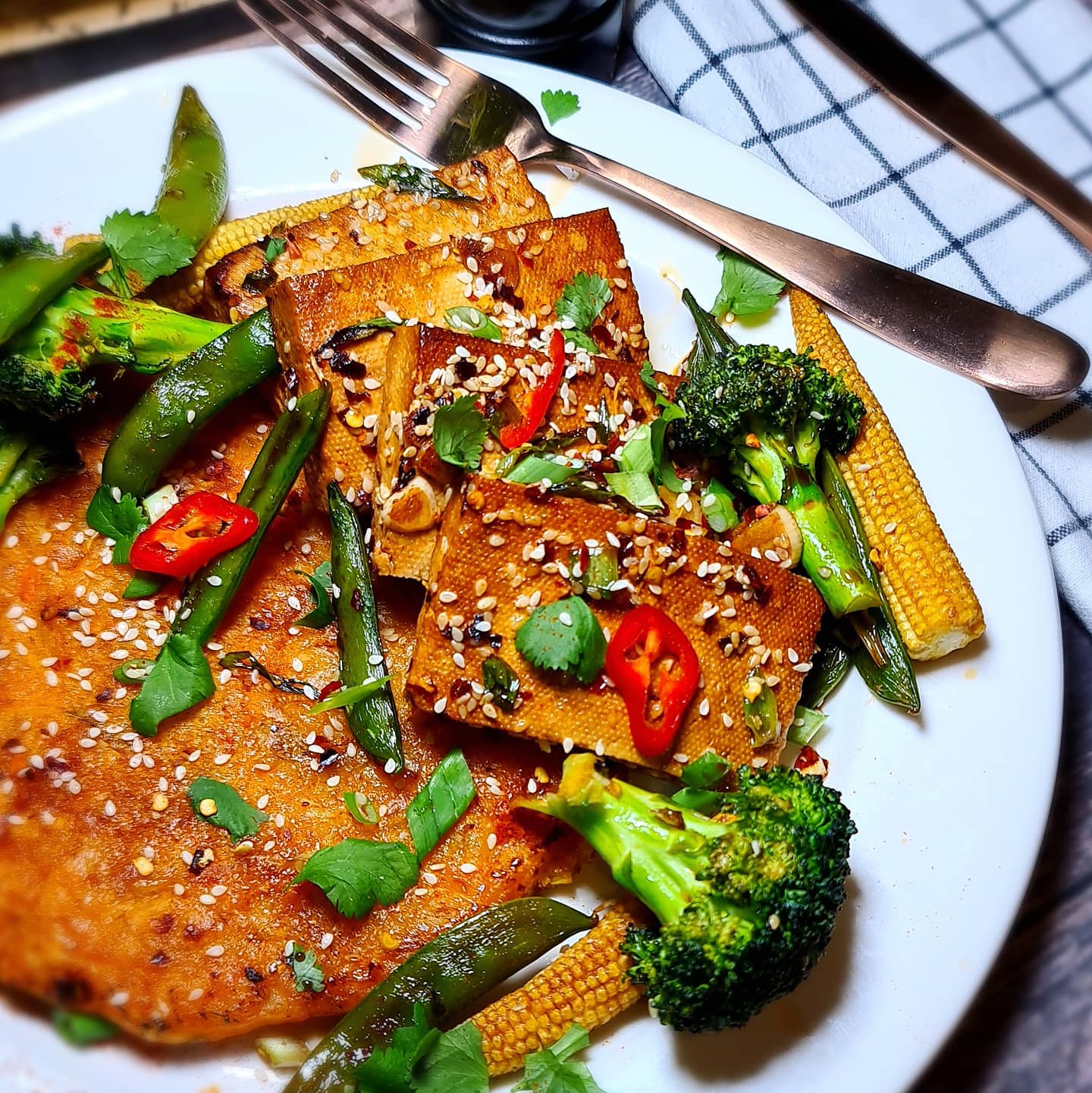 Korean Tofu and Kimchi Jeon Pancake