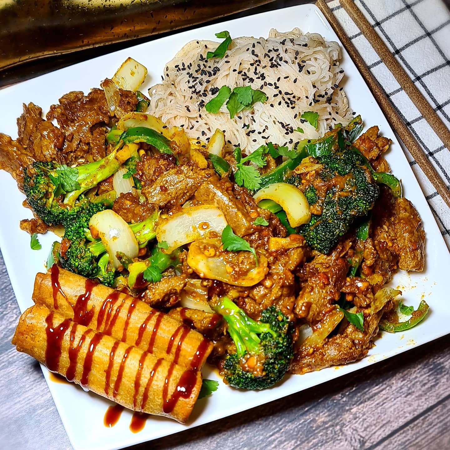 Vegan Beef Satay Stir-Fry with Noodles