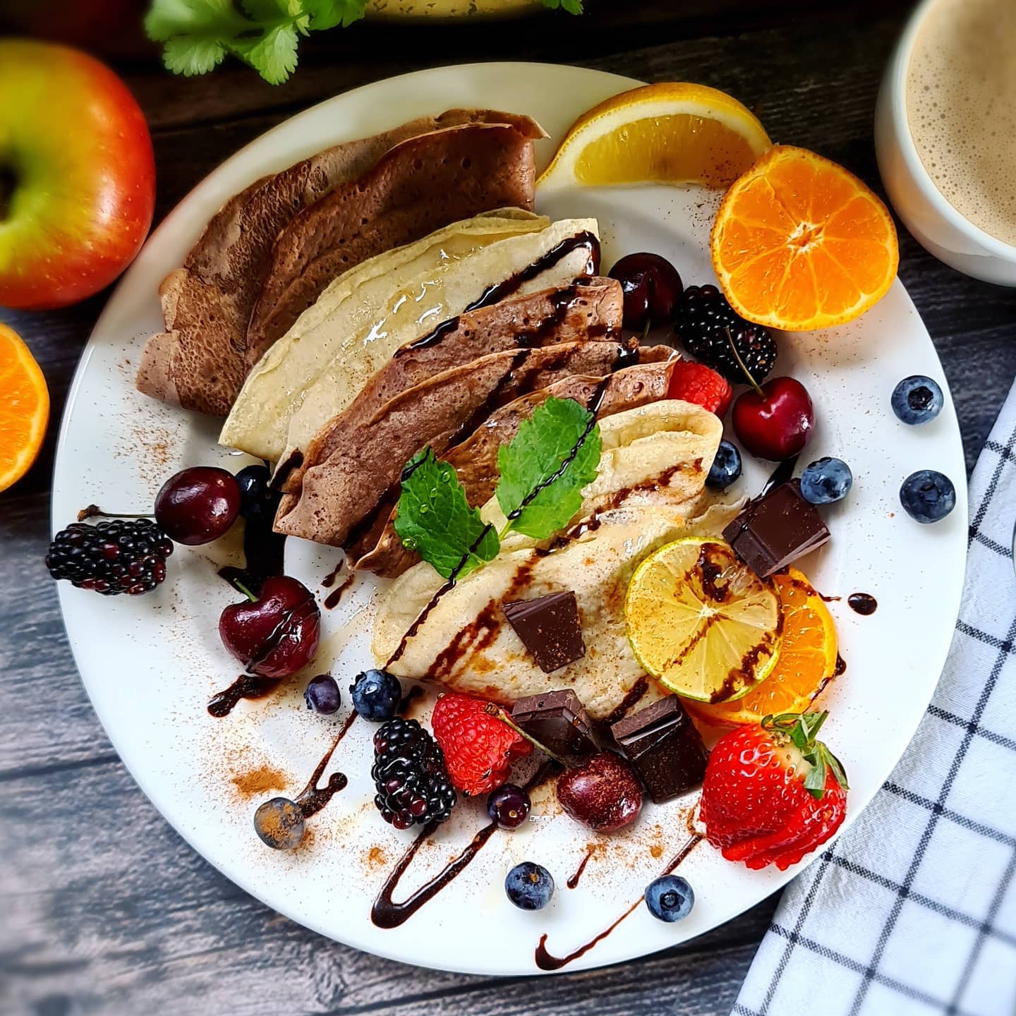 Plain and Chocolate Vegan Pancakes
