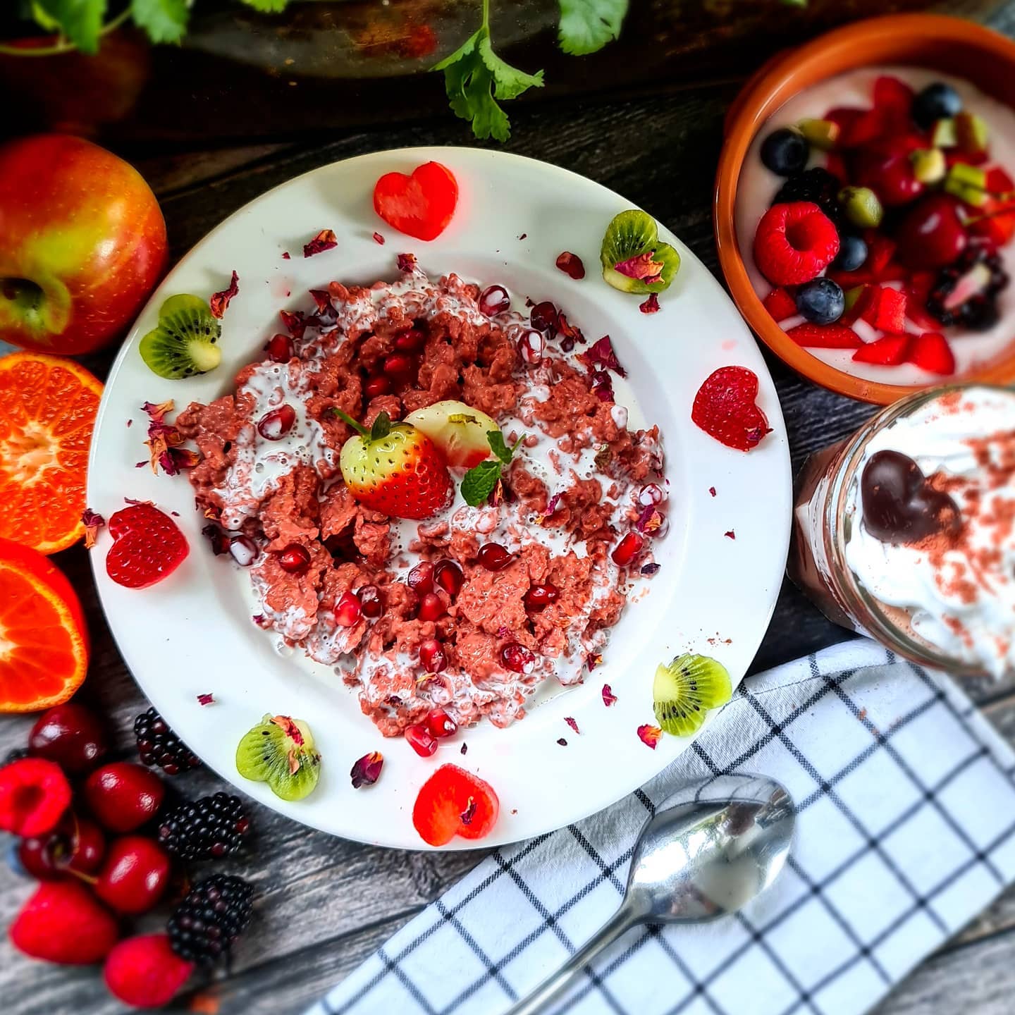 Vegan Valentine's Pink Porridge Breakfast