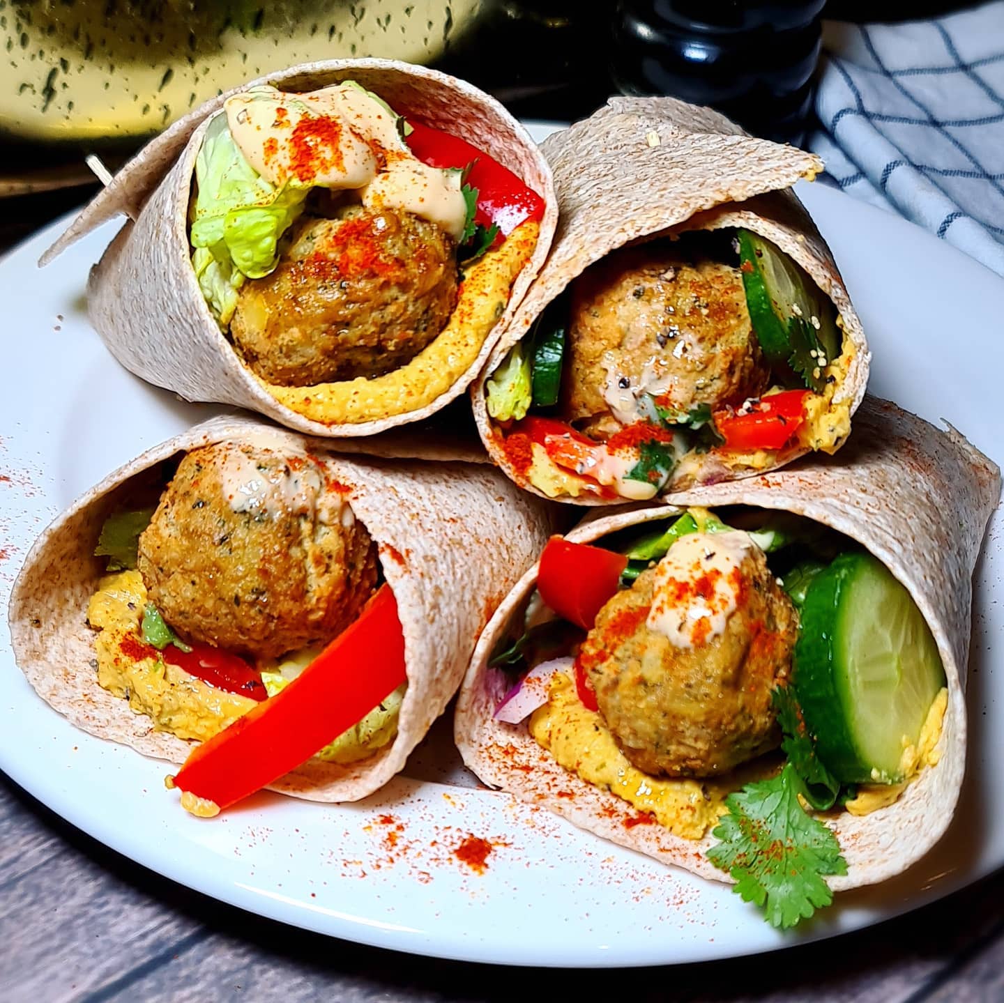 Vegan Wholegrain Falafel Wraps