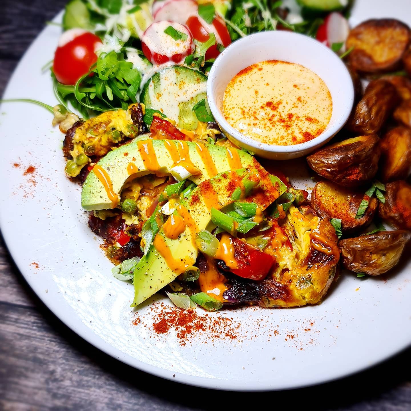 Spicy Vegetable and Cheese Omelette