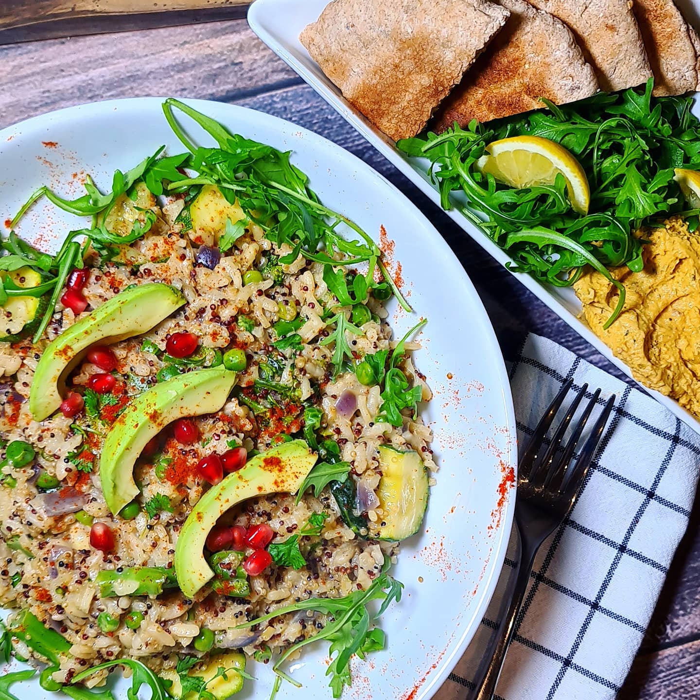 Green Vegetable Risotto with Tricolour Quinoa
