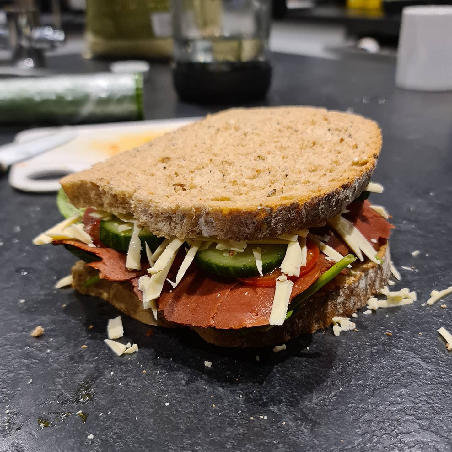Toasted Pastrami Piccalilli Smoked Cheese Sandwich