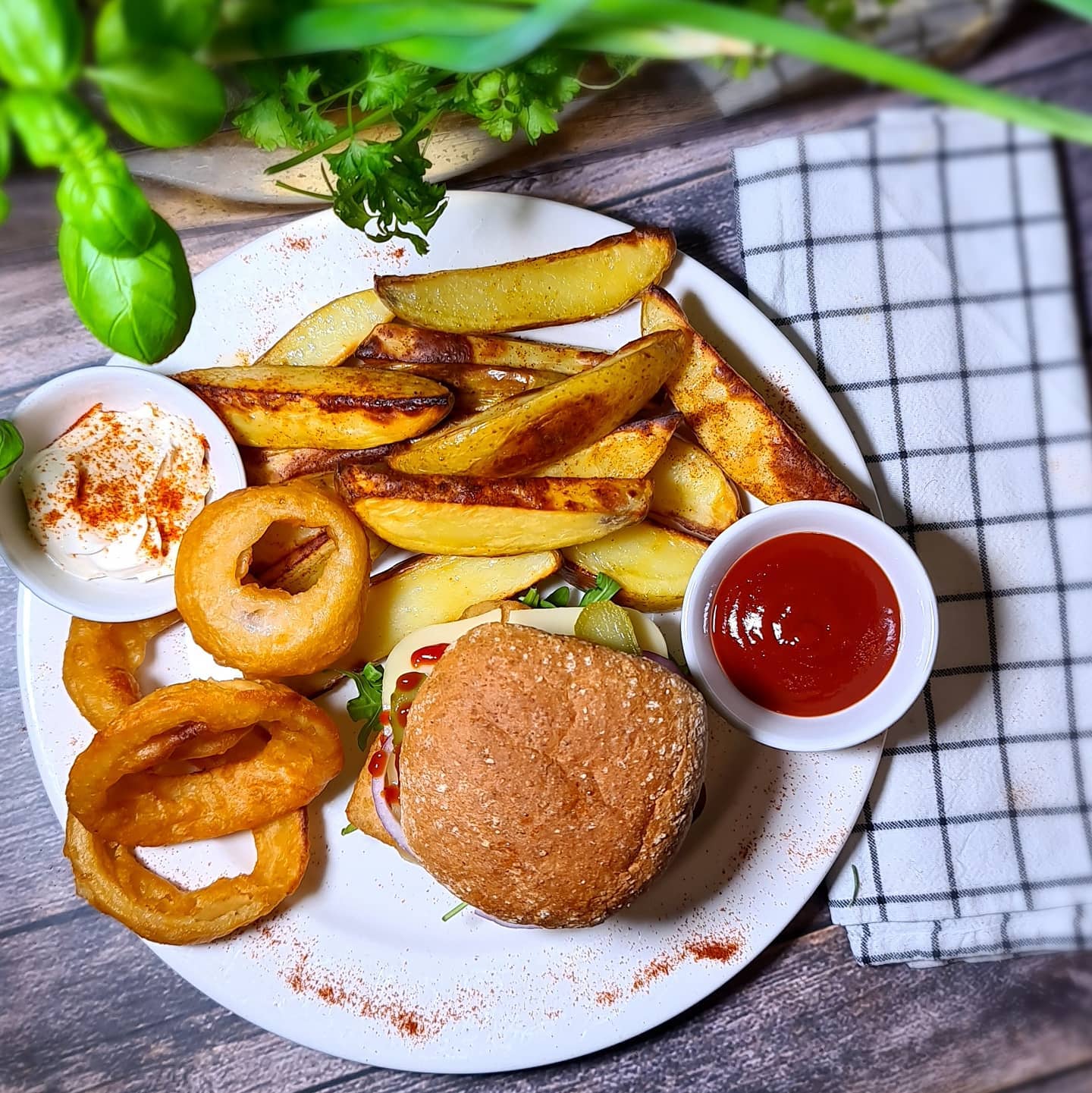 Vegan Filet-O-Fish Style Burger with Wedges