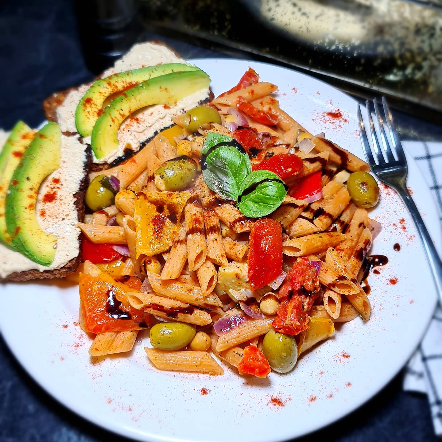 Red Lentil Fusilli with Mediterranean Vegetables
