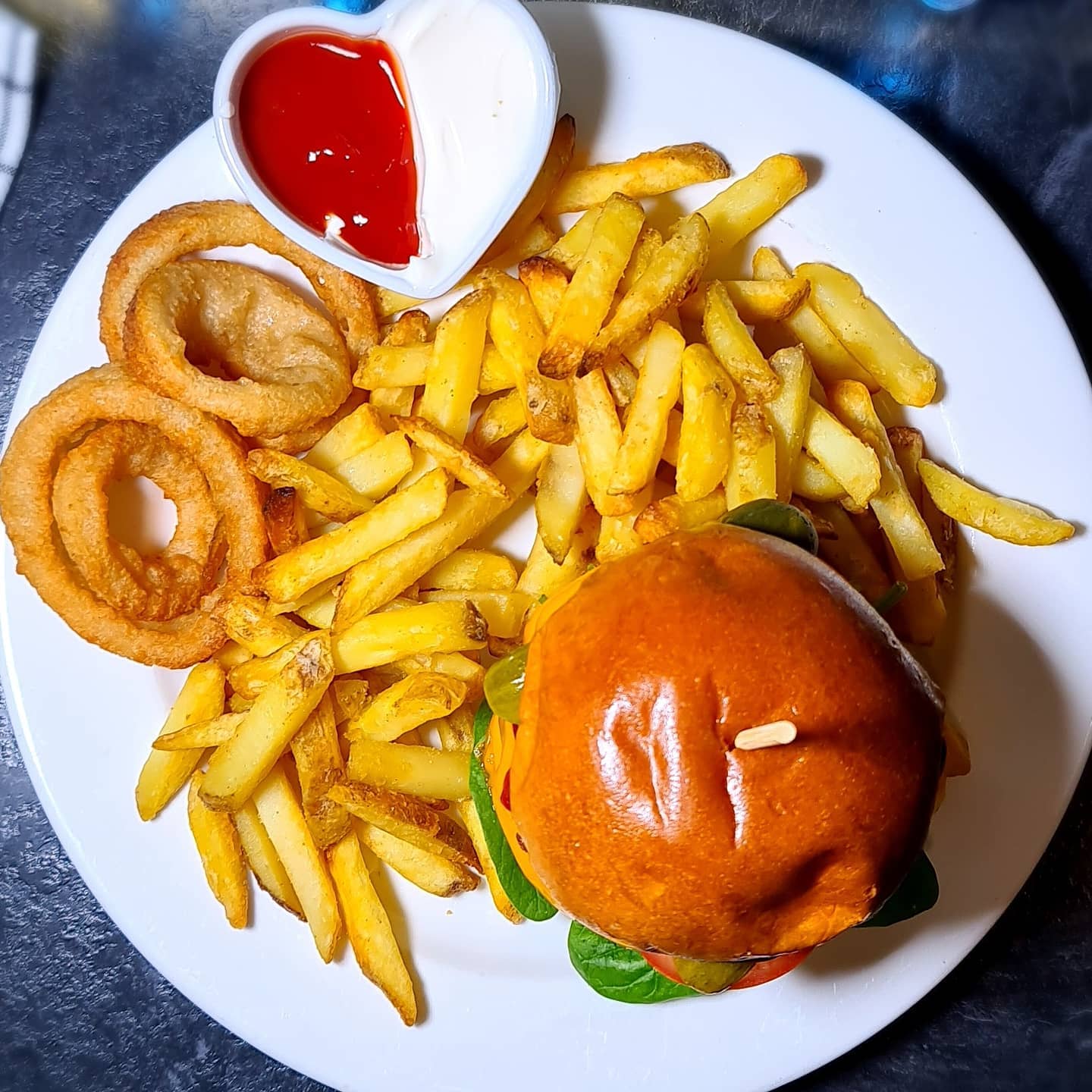 Vegan Double Cheeseburger with Sides