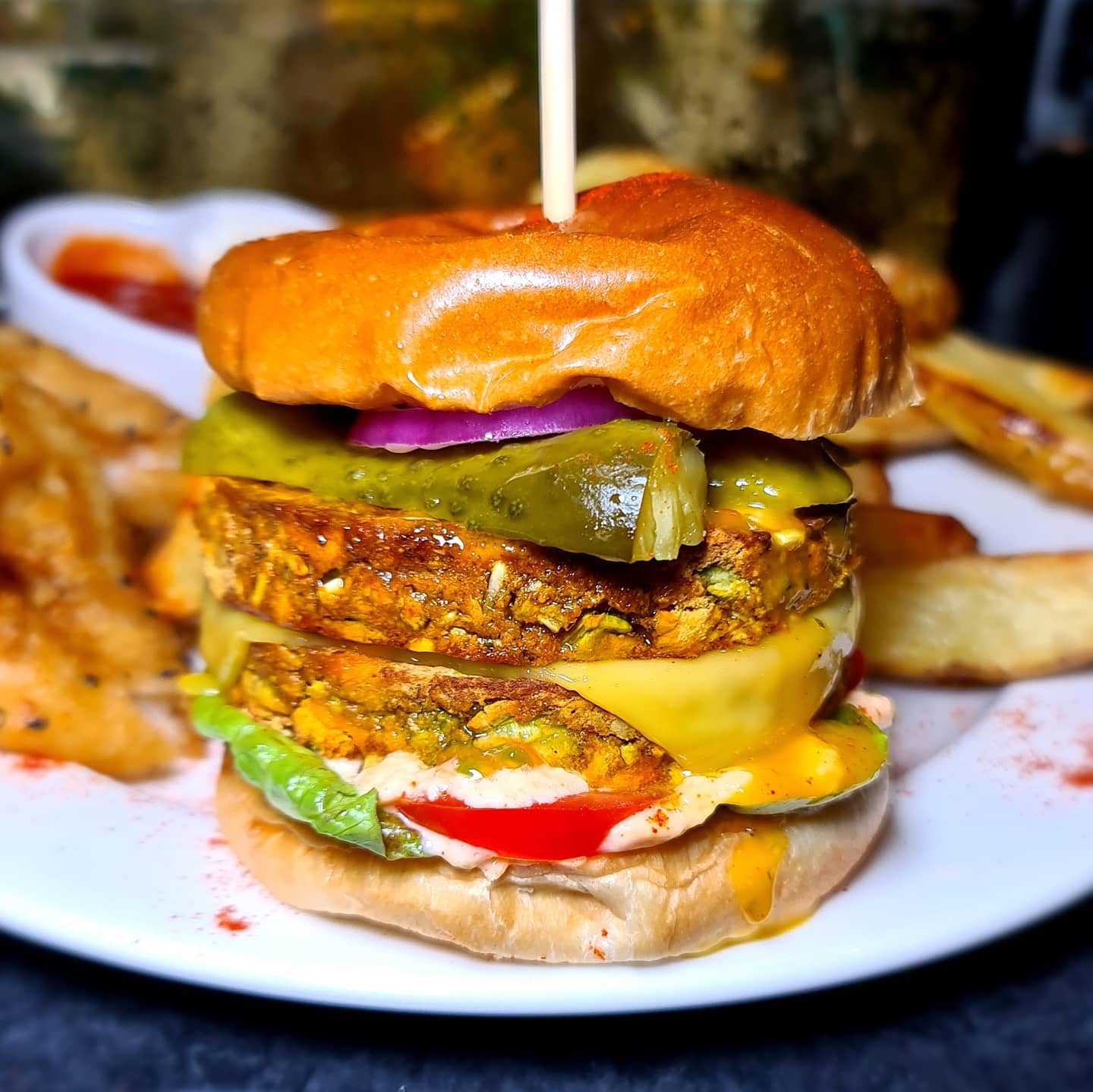 Double Katsu Curry Cheese Burger