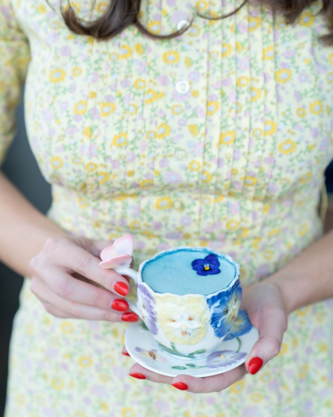 Blue Butterfly Milk Latte with Ashwagandha