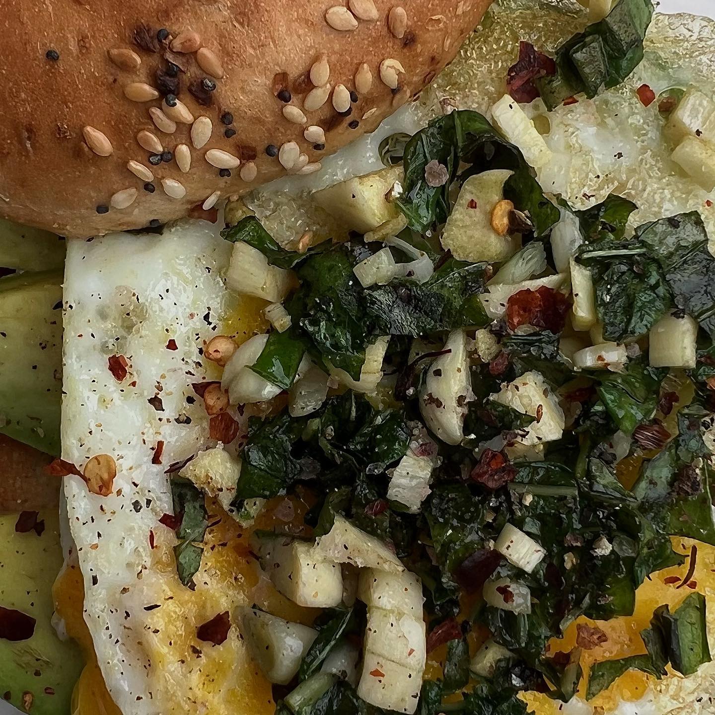 Everything Bagel with Avocado and Egg