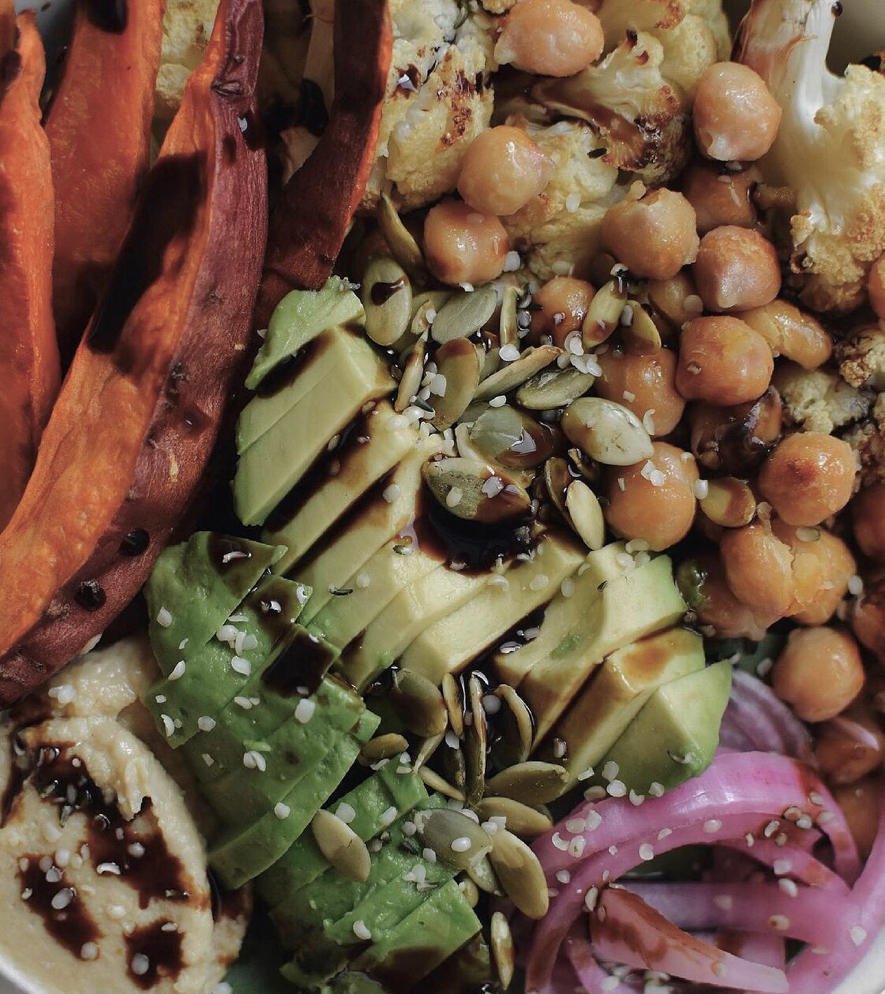 Sautéed Kale and Roasted Vegetable Bowl