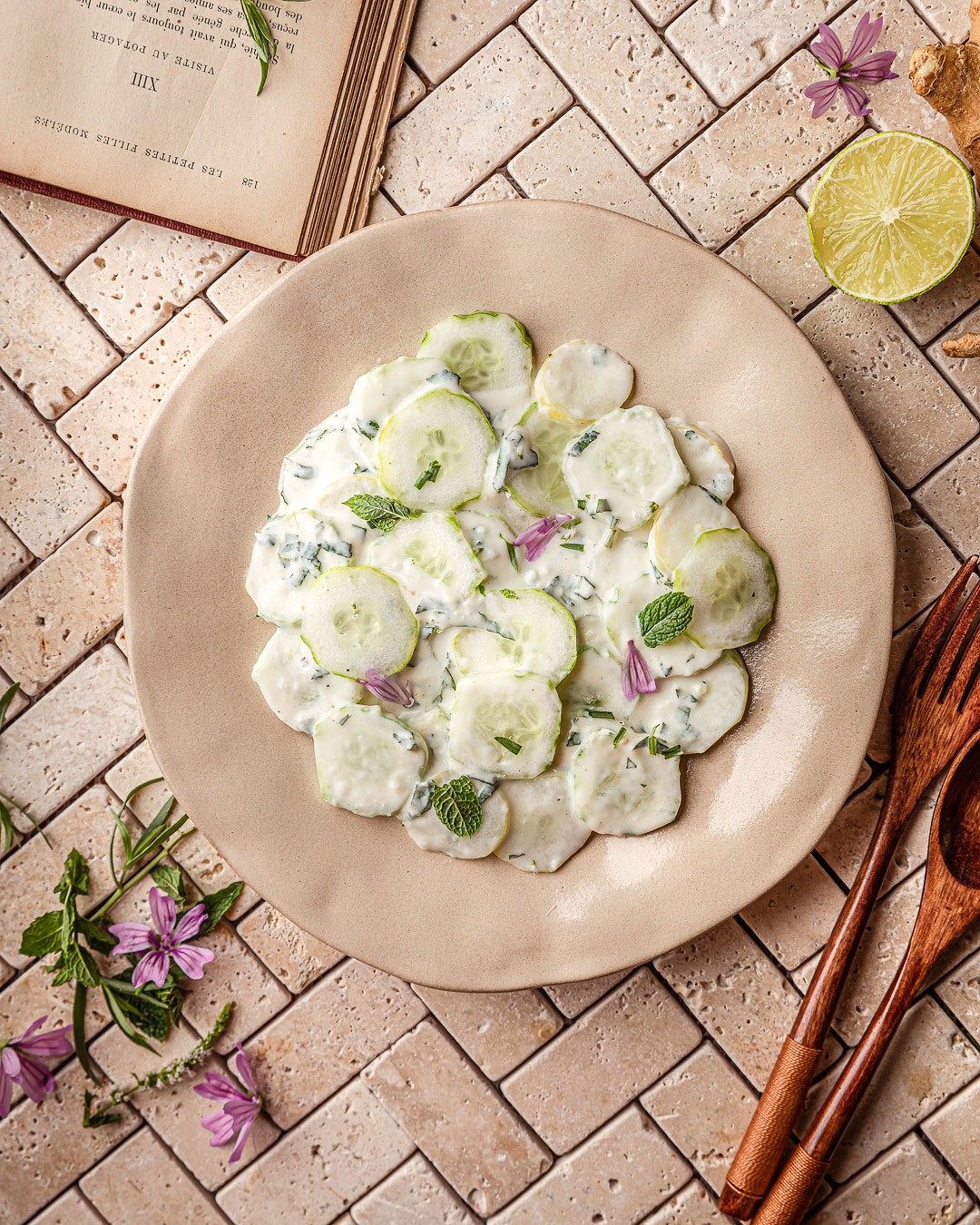 Cucumber Raita with Mint and Spices
