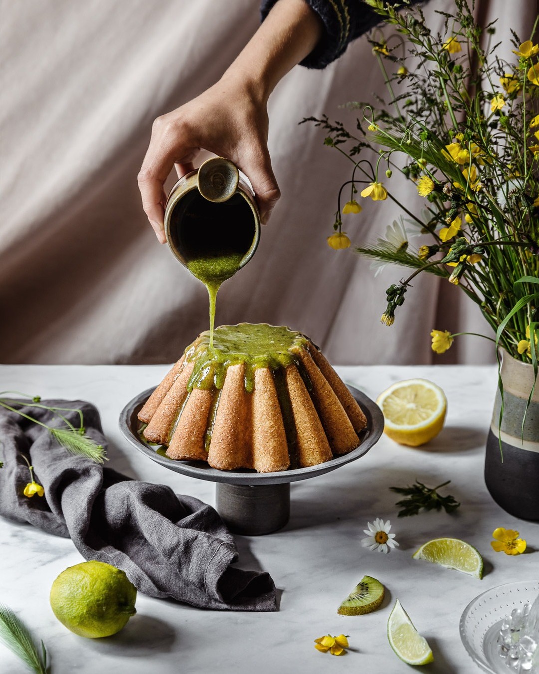 Vegan Gluten-Free Kiwi Lemon Cake