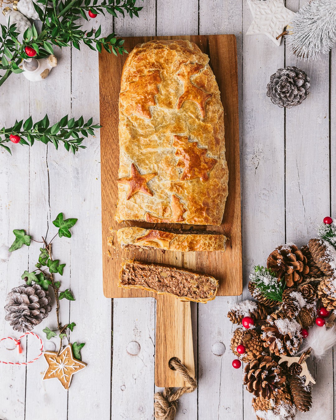 Vegan Mushroom and Chestnut Christmas Wellington