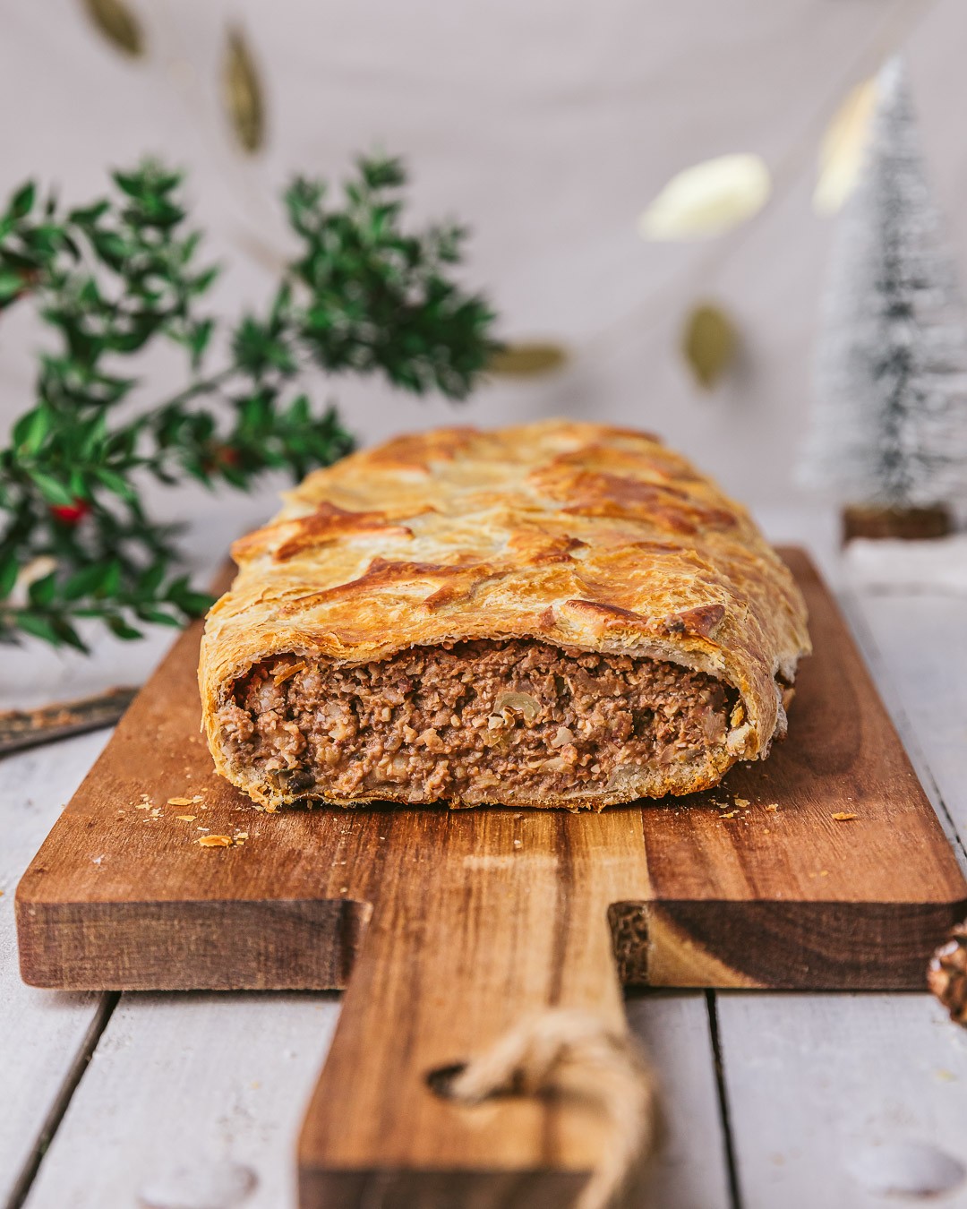 Vegan Mushroom and Chestnut Christmas Wellington