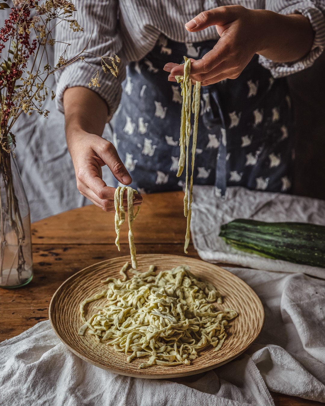 Fresh Pasta with Zucchini Puree