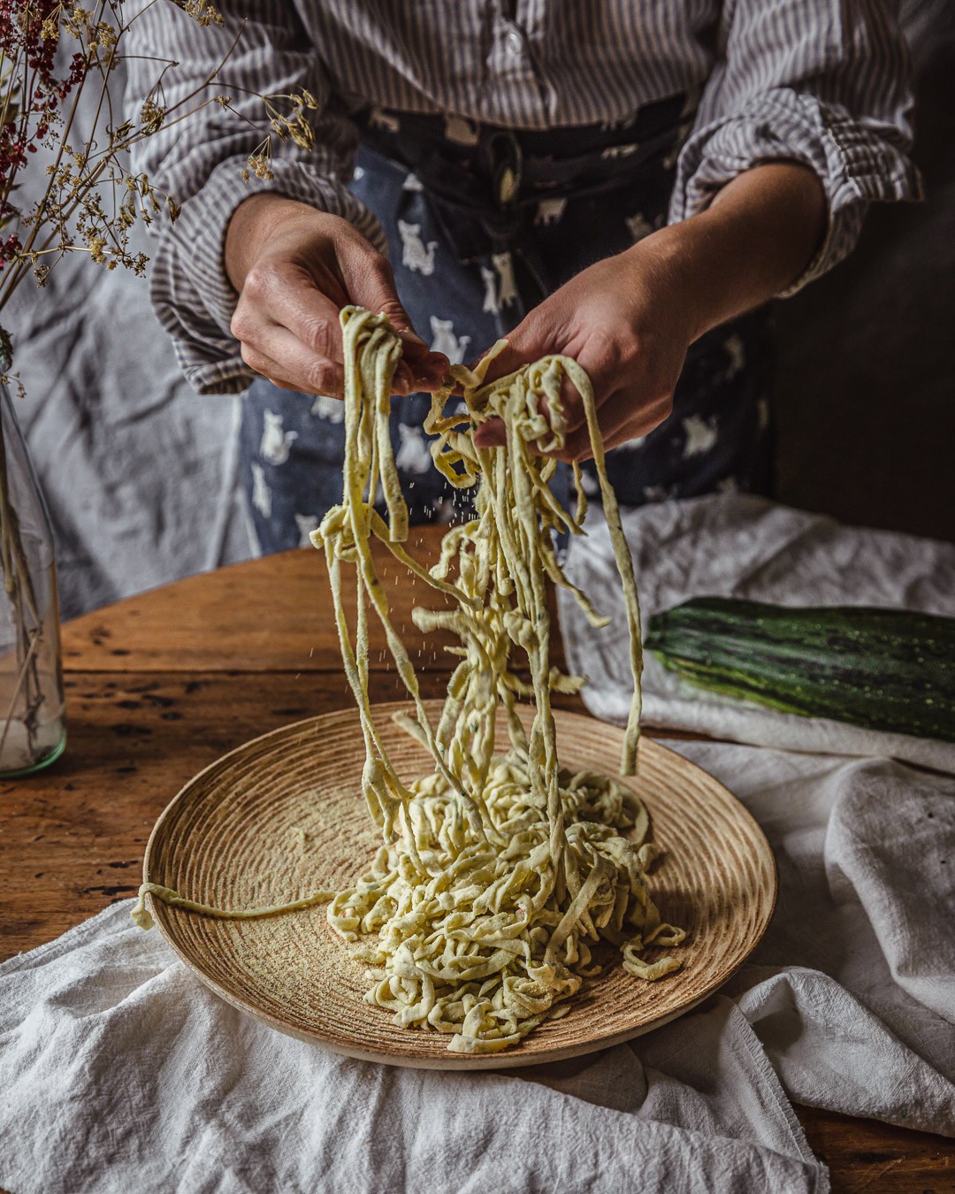 Fresh Pasta with Zucchini Puree