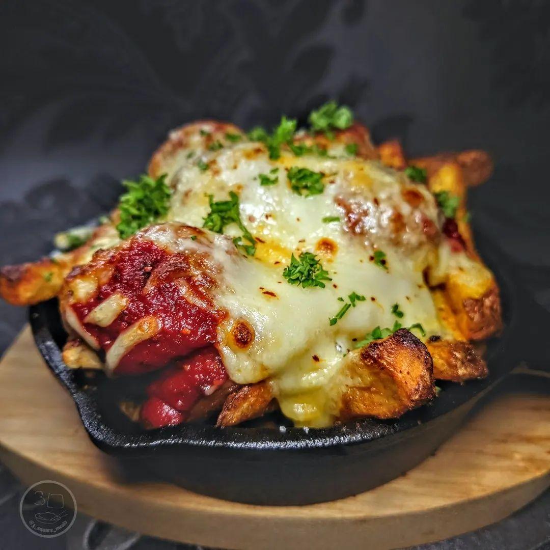 Loaded Fries with Meatballs and Cheese