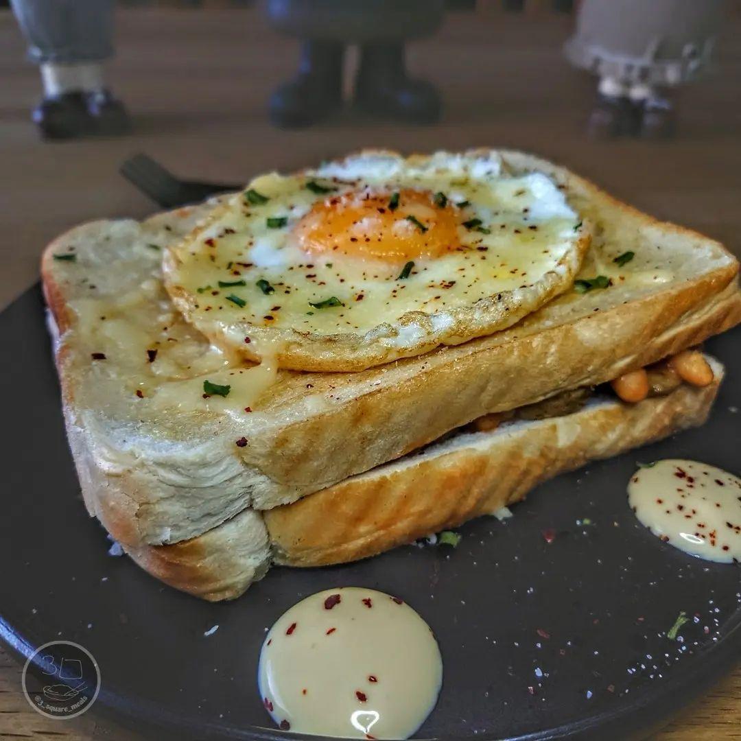 Sausage and Beans Croque Sandwich