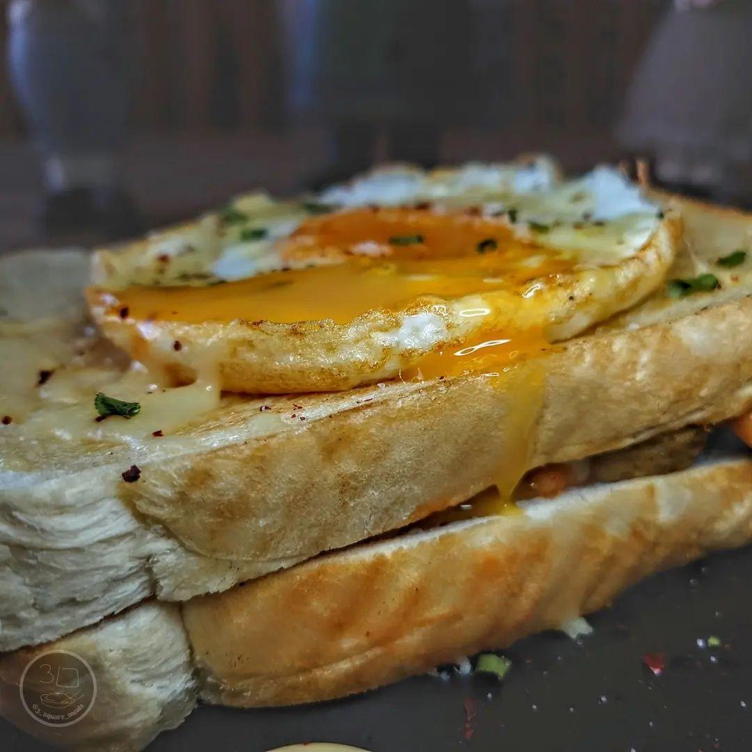 Sausage and Beans Croque Sandwich