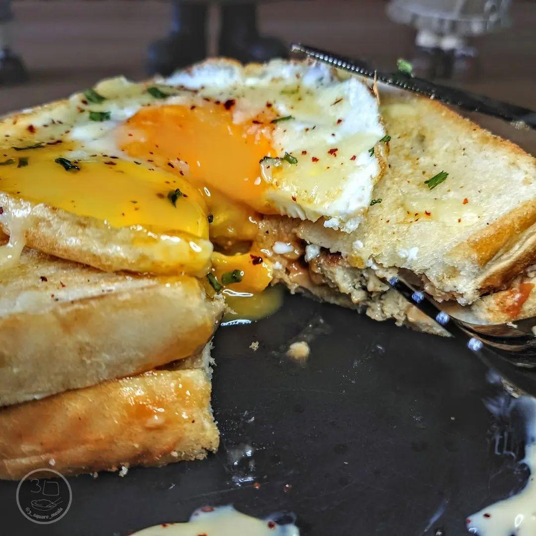 Sausage and Beans Croque Sandwich