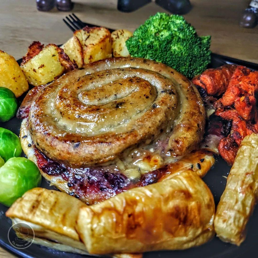 Festive Sausage Brie Cranberry Tart