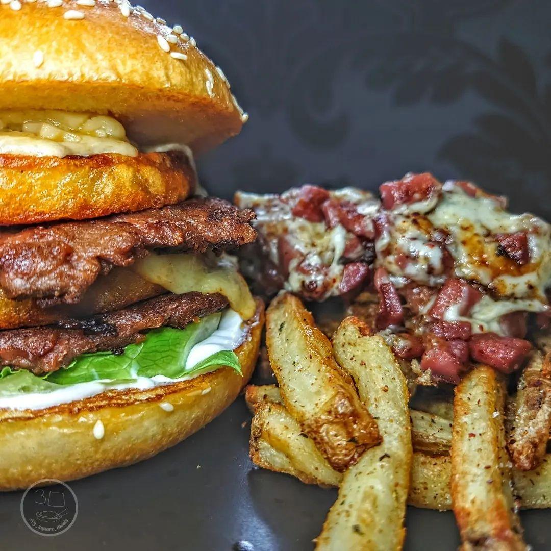 Double Smash Patty Burger with Loaded Fries