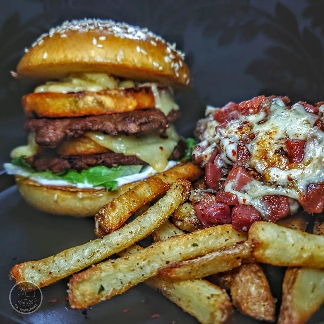 Double Smash Patty Burger with Loaded Fries