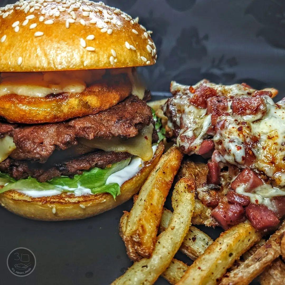 Double Smash Patty Burger with Loaded Fries